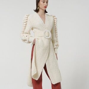 LIYA  CARDIGAN WITH KNIT SLEEVES, CUSTOM MADE, NWT